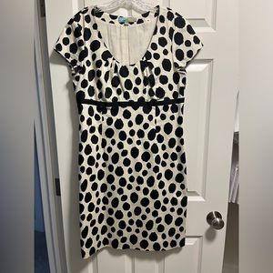 Boden cotton statement dress. Off white/black. Size US 12R